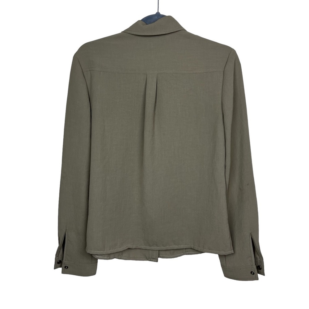 Burberry Brit Snap Button Down Shirt Women’s Size S Tan Safari - Picture 2 of 13